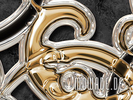 vliestapete schwarz gold neo-barock metall-ornament